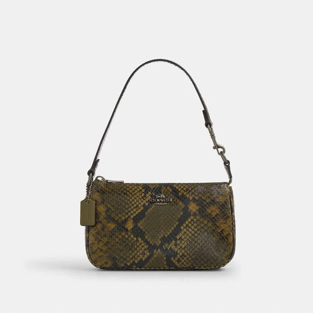 NWT Coach Nolita 19 Snake Print Wristlet/Small bag Olive Green CCF62 Styled Set